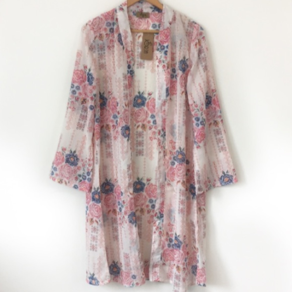 Sheer Floral Kimono
